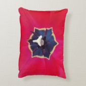 赤はっきりしたチューリップ花マクロ自然写真 アクセントクッション (裏面(縦))