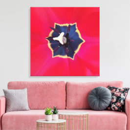 赤はっきりしたチューリップ花マクロ自然写真 キャンバスプリント