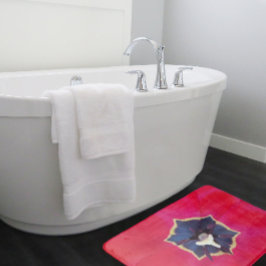 赤はっきりしたチューリップ花マクロ自然写真 バスマット