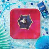 赤はっきりしたチューリップ花マクロ自然写真 ペーパープレート (パーティー)