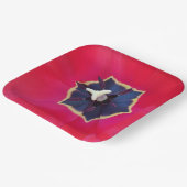 赤はっきりしたチューリップ花マクロ自然写真 ペーパープレート (傾斜あり)