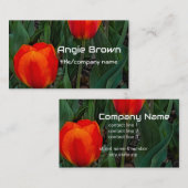 赤はっきりしたチューリップ花撮影自然 名刺 (正面/裏面)