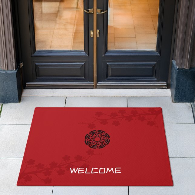 赤はっきりしたフローラ ドアマット (クリエイターアップロード済み)