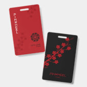 赤はっきりしたフローラ バッジ (正面＆裏面)