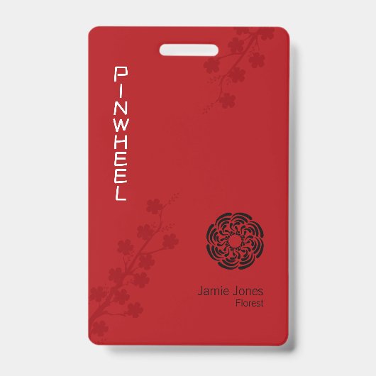 赤はっきりしたフローラ バッジ (正面)