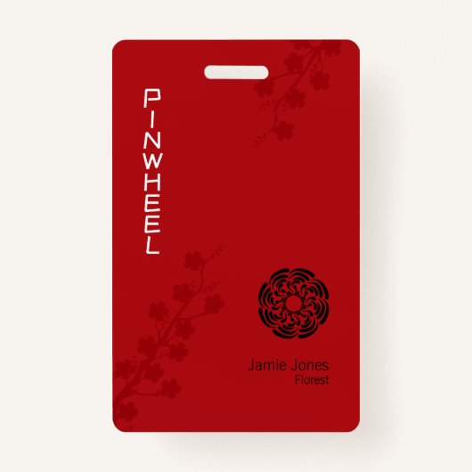 赤はっきりしたフローラ バッジ (正面)