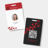 赤はっきりしたフローラ バッジ (正面＆裏面)