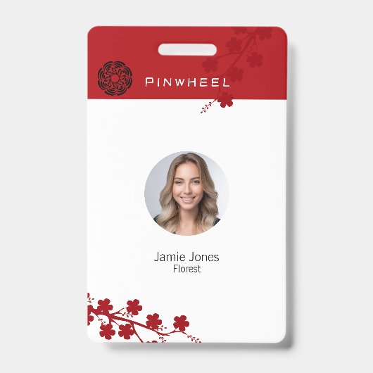 赤はっきりしたフローラ バッジ (正面)