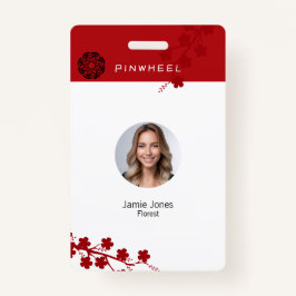 赤はっきりしたフローラ バッジ