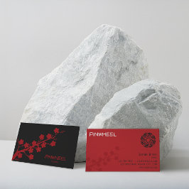 赤はっきりしたフローラ 名刺