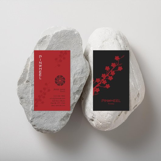 赤はっきりしたフローラ 名刺