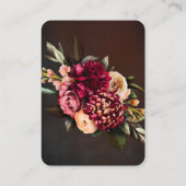 赤はっきりしたフローラQRコード結婚式RSVP プレイスカード (裏面)