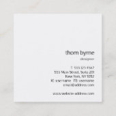 赤はっきりしたプロフェッショナルモダンモノグラム スクエア名刺 (裏面)