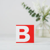 赤はっきりしたプロフェッショナルモダンモノグラム スクエア名刺 (スタンド正面)