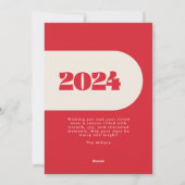 赤はっきりしたモダンタイポグラフィChristmas One写真 シーズンカード (裏面)