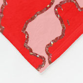 赤はっきりしたモダンピンクヒョウアニマルプリント フリースブランケット (角)