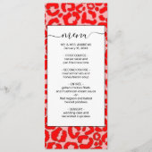 赤はっきりしたモダンピンクヒョウアニマルプリント メニュー (正面)