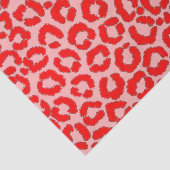 赤はっきりしたモダンピンクヒョウアニマルプリント 薄葉紙 (詳細)