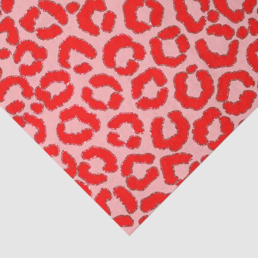 赤はっきりしたモダンピンクヒョウアニマルプリント 薄葉紙 (詳細)