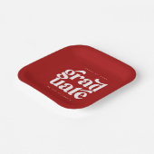 赤はっきりしたモダン卒業式 ペーパープレート (傾斜あり)