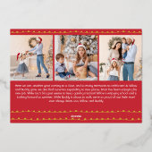 赤はっきりしたモダン4枚メリー金ゴールド 箔シーズンカード (裏面)