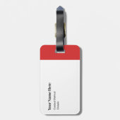 赤はっきりしたモノクロクラシックイニシャルモノグラム ラゲッジタグ (裏面縦)