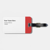 赤はっきりしたモノクロクラシックイニシャルモノグラム ラゲッジタグ (裏面横)