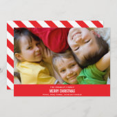 赤はっきりしたリボンクリスマスカード シーズンカード (正面/裏面)