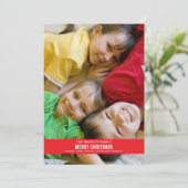 赤はっきりしたリボンクリスマスカード シーズンカード (スタンド正面)