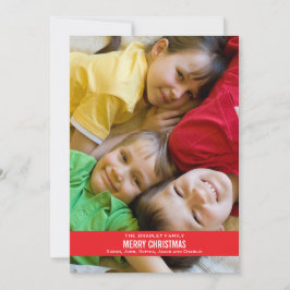 赤はっきりしたリボンクリスマスカード – 白い背 シーズンカード