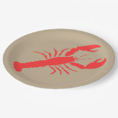 赤はっきりしたロブスターニュートラルカラー ペーパープレート (アングル)