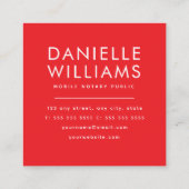 赤はっきりした公証人パブリックQRコードおもしろい スクエア名刺 (裏面)