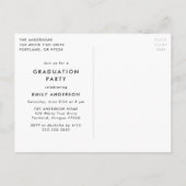 赤はっきりした写真卒業パーティー インビテーションポストカード (裏面)