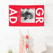 赤はっきりした写真卒業 横断幕 (インサイチュ)