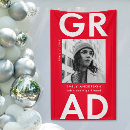 赤はっきりした写真卒業 横断幕