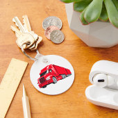 赤はっきりした半トラックの大型リグトラック キーホルダー