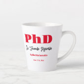 赤はっきりした名博士号卒業 カフェラテマグ (右)