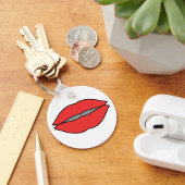 赤はっきりした唇アポップ・アートのート キーホルダー