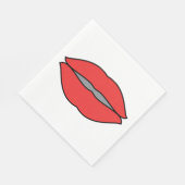 赤はっきりした唇アポップ・アートのート スタンダードランチョンナプキン (角)