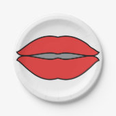 赤はっきりした唇アポップ・アートのート ペーパープレート (正面)