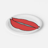 赤はっきりした唇アポップ・アートのート ペーパープレート (アングル)