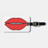 赤はっきりした唇アポップ・アートのート ラゲッジタグ (正面横)
