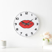 赤はっきりした唇アポップ・アートのート ラージ壁時計