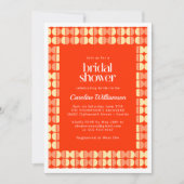 赤はっきりした抽象芸術シェイプモダンブライダルシャワー 招待状 (正面)