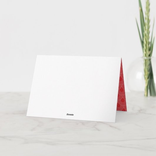 赤はっきりした文字の写真卒業 サンキューカード (裏面)