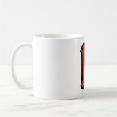 赤はっきりした文字Hおもしろいアルファベット コーヒーマグカップ (左)