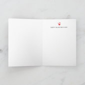 赤はっきりした書道モダン写真バレンタインデー シーズンカード (内部)