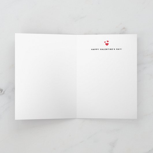 赤はっきりした書道モダン写真バレンタインデー シーズンカード (内部)