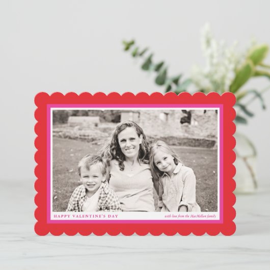赤はっきりした枠バレンタインの写真カード シーズンカード (スタンド正面)