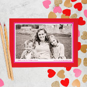 赤はっきりした枠バレンタインの写真カード シーズンカード